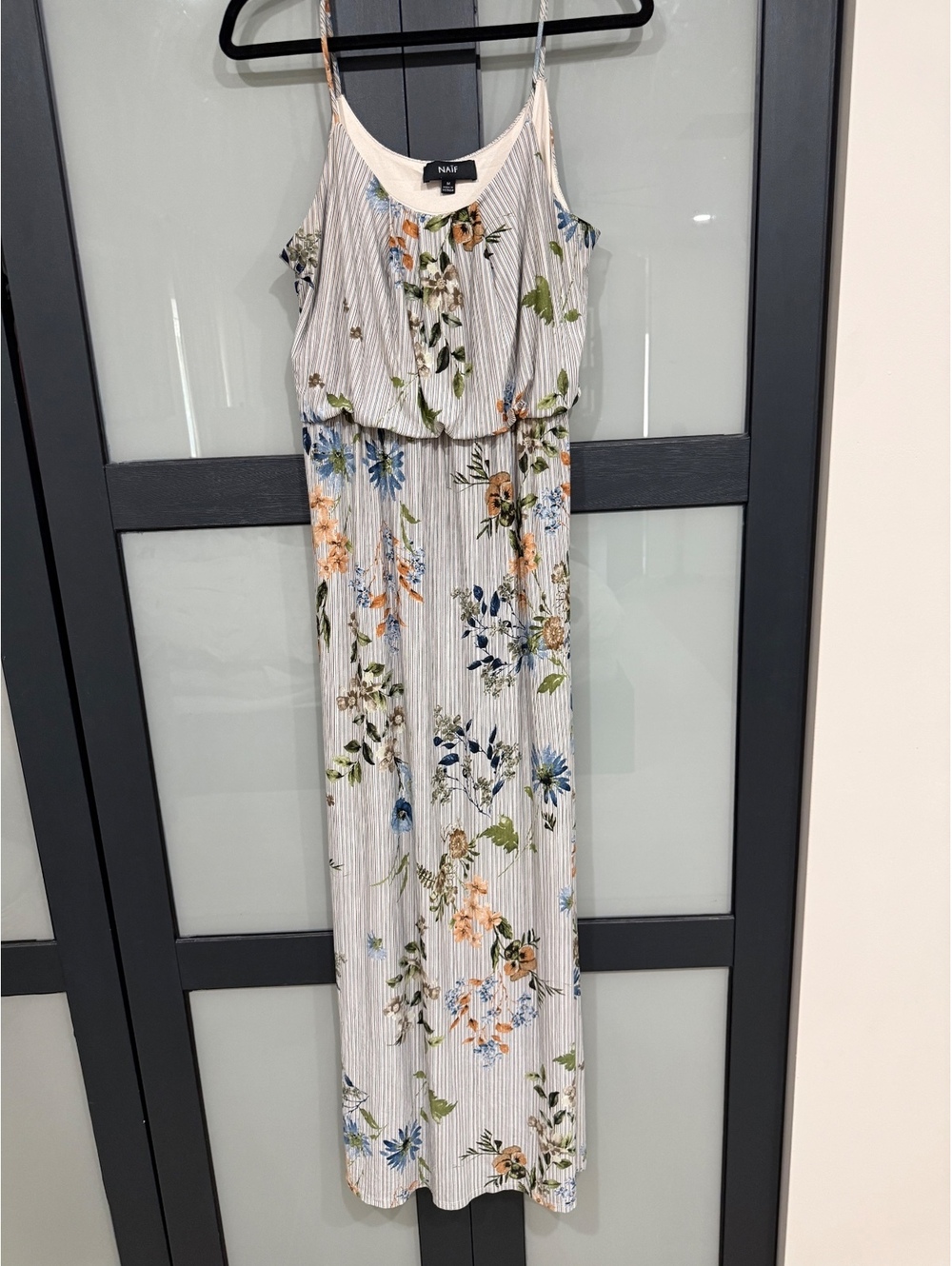 NAIF Floral Striped Maxi Dress – Size Medium